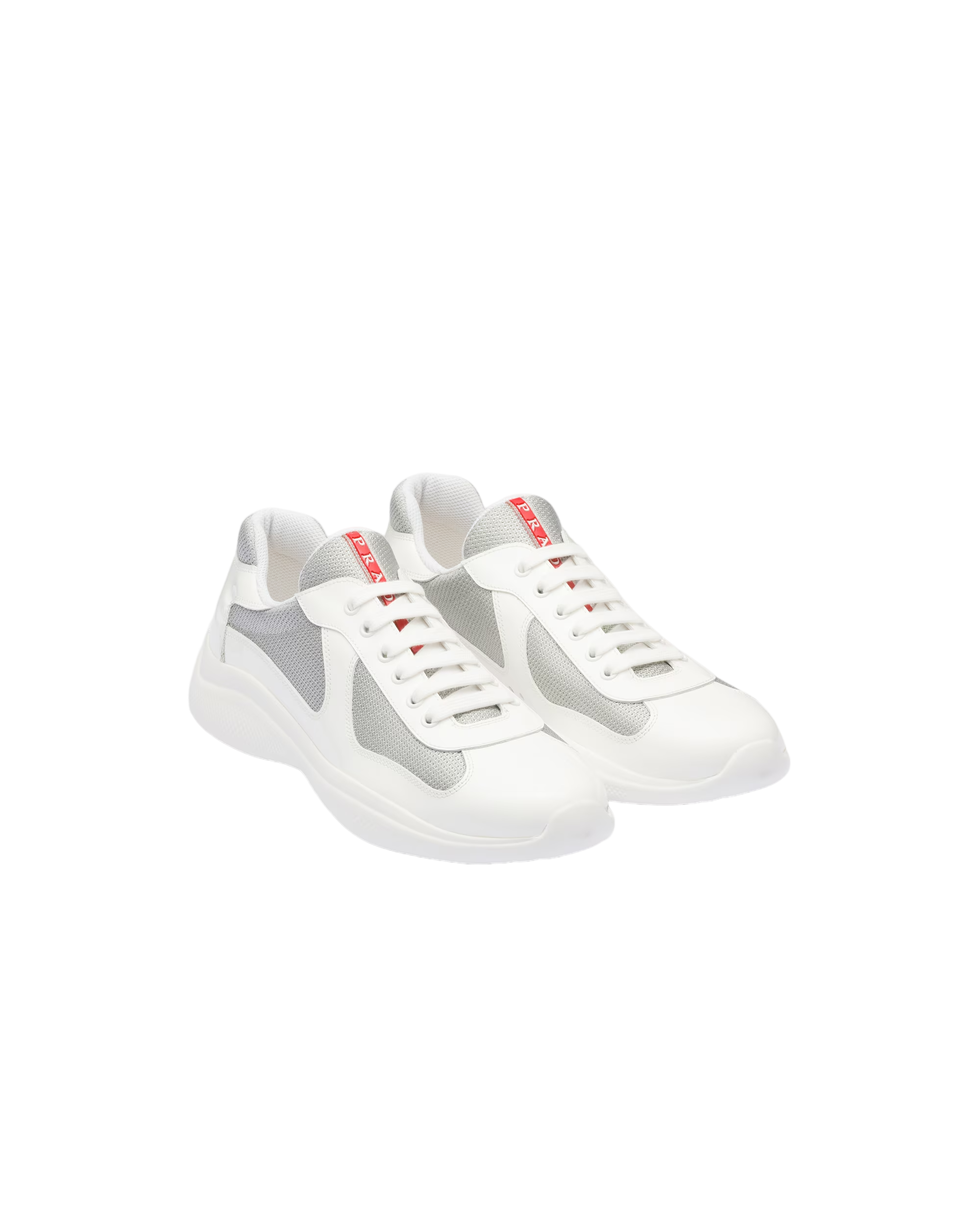 Sneakers Prada America’s Cup Blanc/Argent en cuir verni et tissu technique - Ma boutique