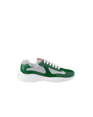 Sneakers Prada America’s Cup Vert / Argent en cuir verni et tissu technique - Ma boutique