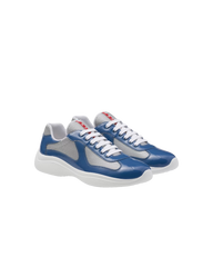 Sneakers Prada America’s Cup Bleu Aviateur/Argent en cuir verni et tissu technique - Ma boutique