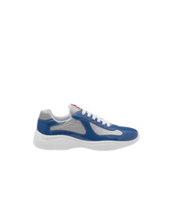 Sneakers Prada America’s Cup Bleu Aviateur/Argent en cuir verni et tissu technique - Ma boutique