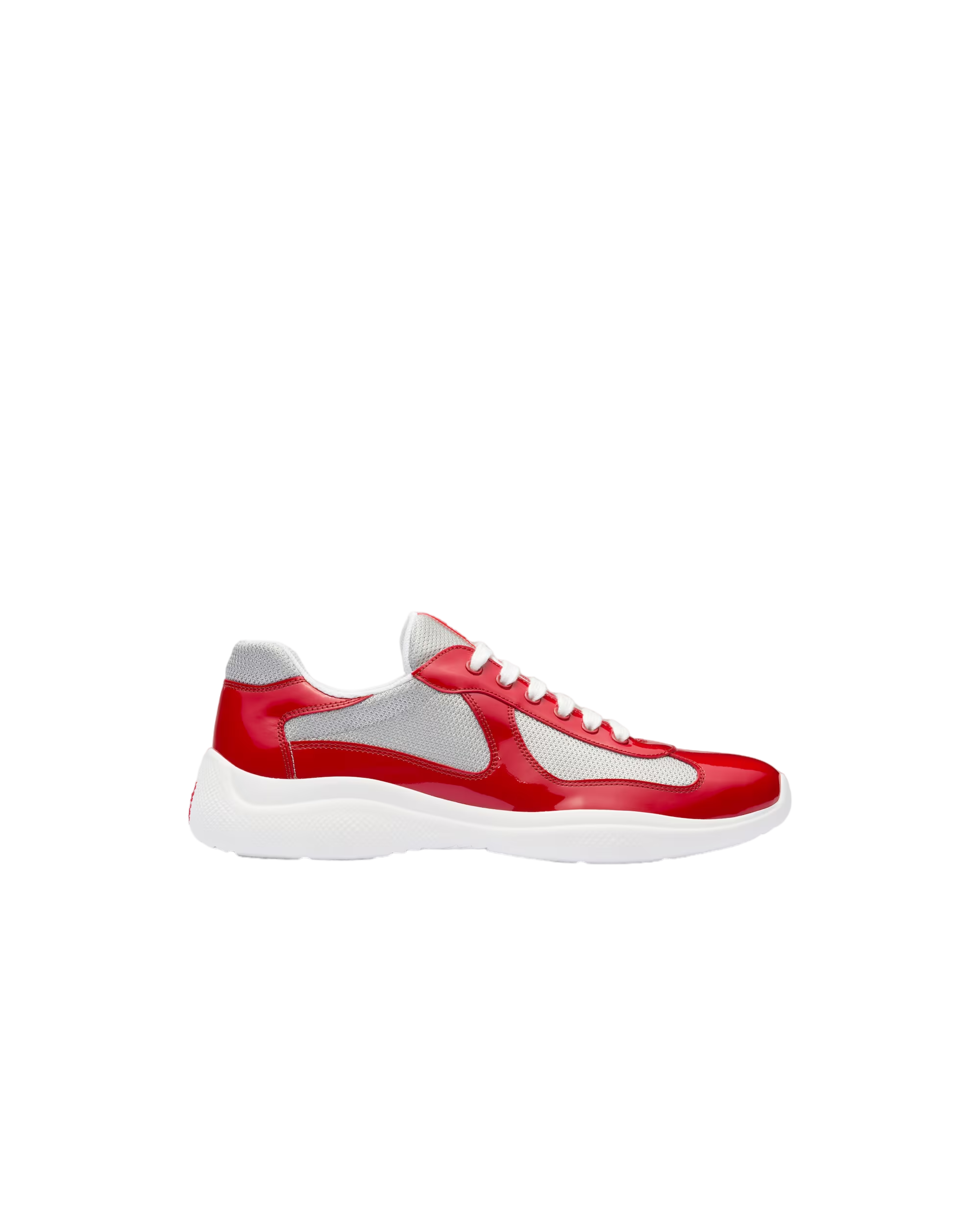 Sneakers Prada America’s Cup Rouge/Argent en cuir verni et tissu technique - Ma boutique