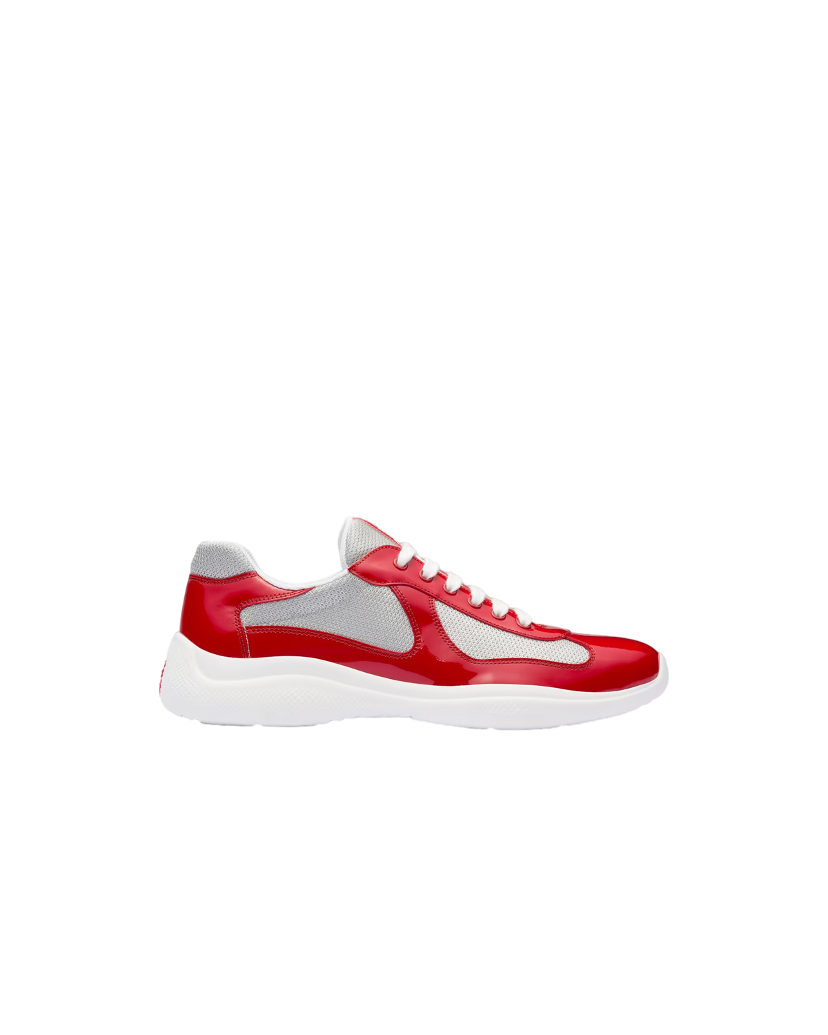 Sneakers Prada America’s Cup Rouge/Argent en cuir verni et tissu technique - Ma boutique