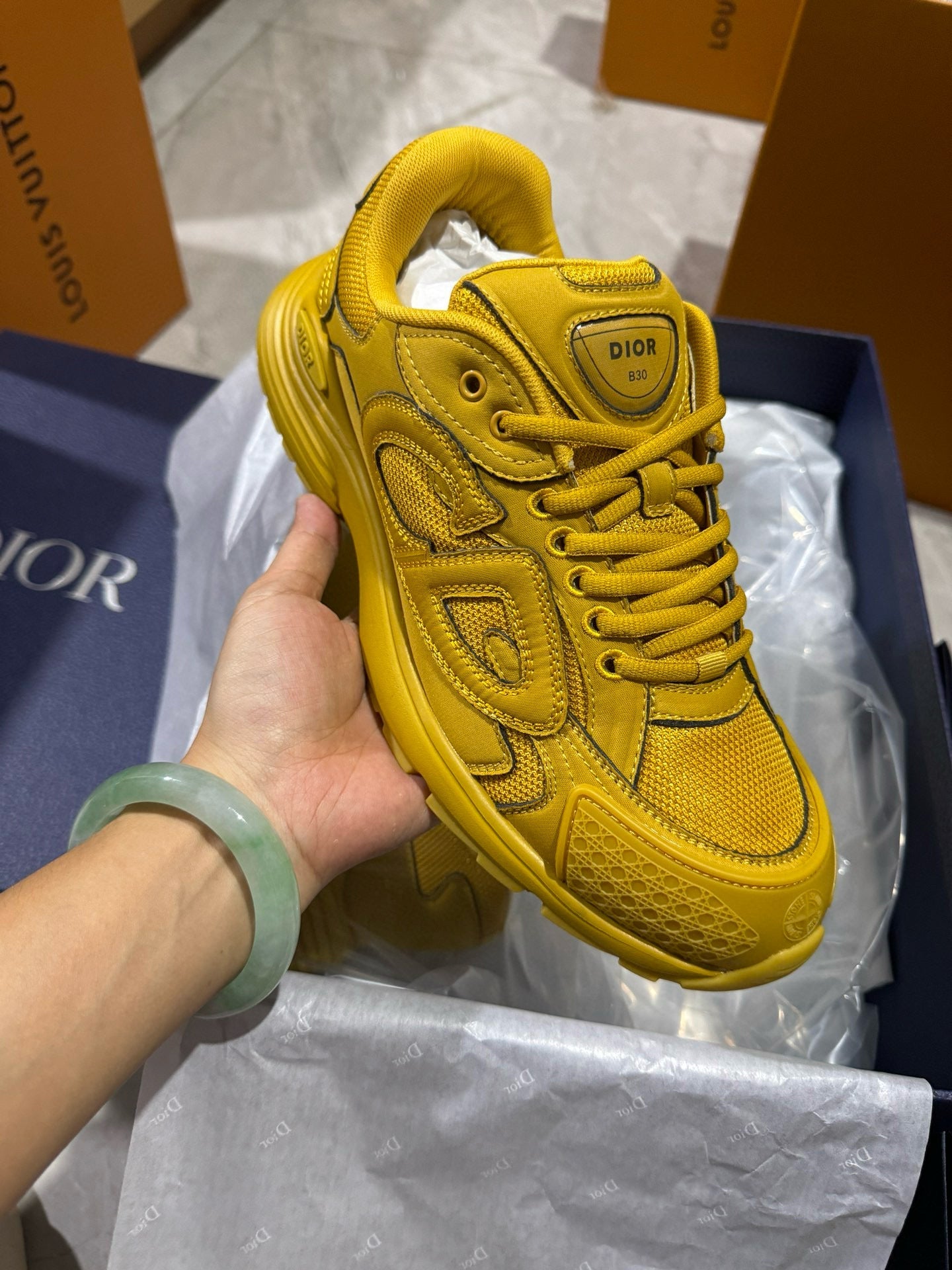 Sneaker Dior x Stone Island B30 Jaune ÉDITION LIMITÉE